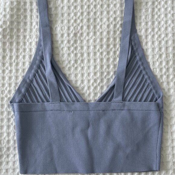 Zara - Knit Cropped Blue Tank Top - Picture 3 of 4